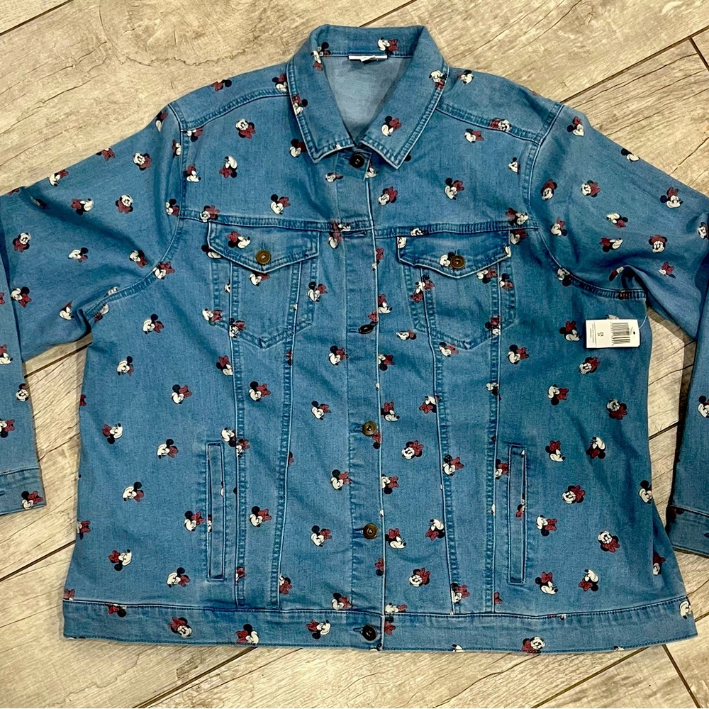 Denim Jean Jacket, Disney Minnie Mouse all over print size 2XL
